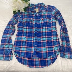 Hollister Plaid Long Sleeve Flannel Shirt